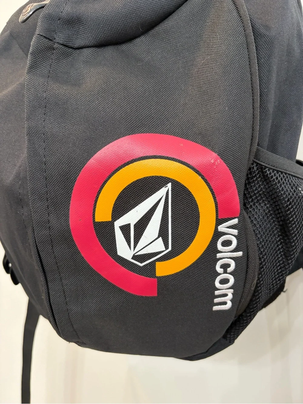Volcom Skateboarding Backpack Embroidered Volcom Stone Padded Straps Black